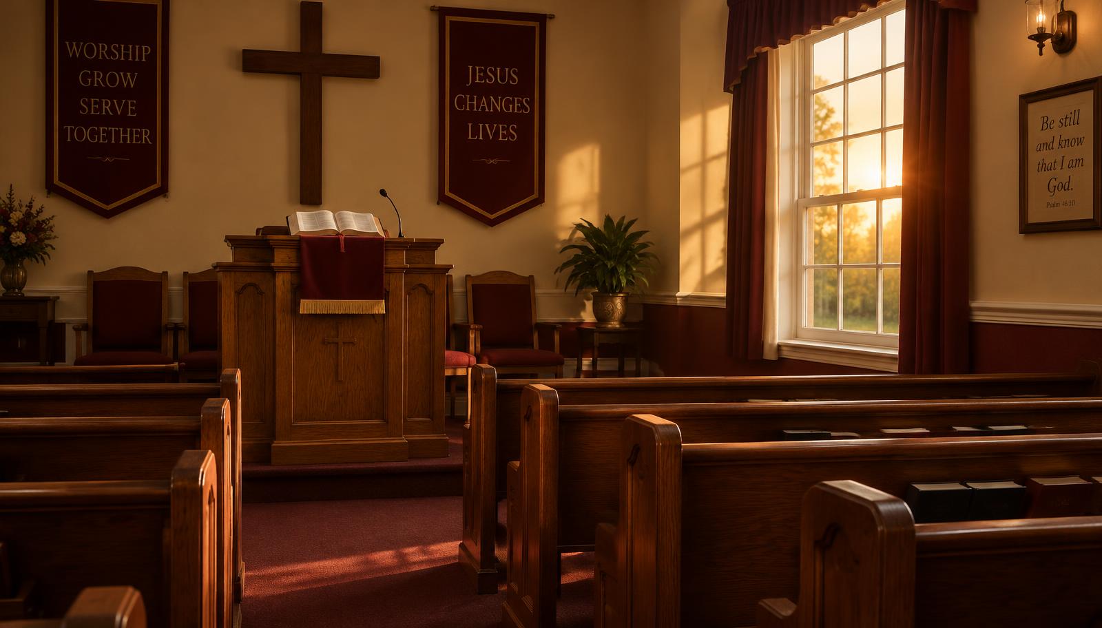 Quiet sanctuary of a small church